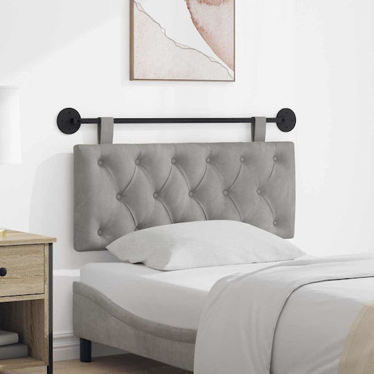 vidaXL Fabric Gray Bed Headboard Pillow 110x55cm