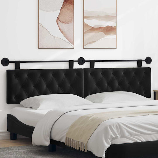 vidaXL Stoff-Kopfstütze Für Betten Schwarz 210x55cm