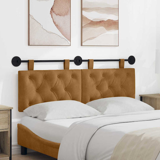 vidaXL Fabric Brown Bed Headboard Pillow 150x55cm