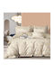 Beauty Home 12698 Set Of Double Bed Sheets With Rubber Hugger 165x200+30cm Beige 4 Pieces 12698SEYDL