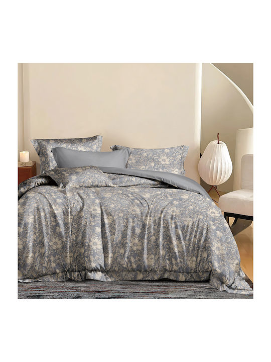 Beauty Home 12679 Set Of Double Bed Sheets With Rubber Hugger 165x200+30cm Gray (4 Pieces) 12679SEYDL