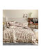 Beauty Home 12676 Set Of Double Bed Sheets With Rubber Hugger 165x200+30cm Beige 4 Pieces