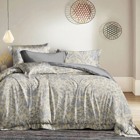 Beauty Home 12677 Set Bed Sheets Super Double 230x260cm Beige 4 Pieces 12677SEYDH