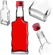 Sticlă Lichior din Sticlă 200ml Capac Roșu 5 Bucăți
