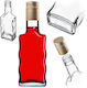 Glass Bottle Liqueur 200ml Long Golden Cap 10 Pcs