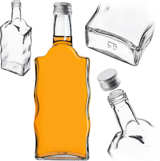 Glass 500ml Liqueur Bottle Silver Cap 10 Pcs