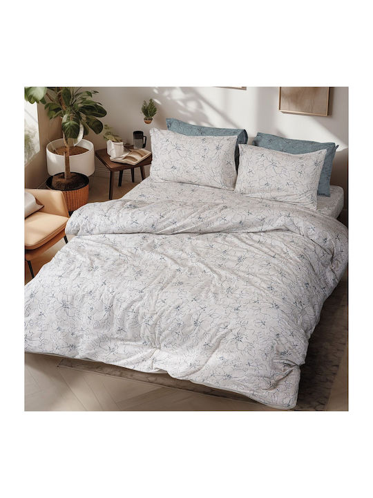 Beauty Home Flannel Duvet Cover Set 160x240cm Single with Pillowcase Cinsault Art 12637 Beige
