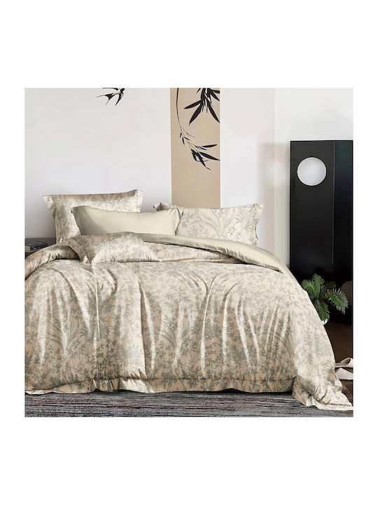 Beauty Home Set Steppdecke Übergröße 220x240cm Memories Art 12678 Beige