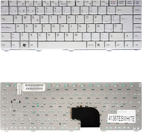 Spanish Keyboard for Laptop Sony Vaio Vgn-c Vgn-c21ch Vgn-c22ch Vgn-c12ch Vgn-c11ch 1-479-963-11 147996311 147996411 147996353 6nr08017 Es White Code 41367eswhite