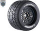Louise Rc Mt-rocket 1-8 Monster Truck Tire Set Mounted Sport Black Wheels Removable 0" & 1/2" Offset Hex 17mm L-t3217x Louise Rc World