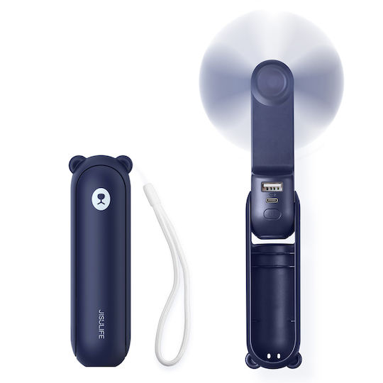 JisuLife Handgehaltene USB-Ventilator Wiederaufladbar 2000mAh 8W Blau