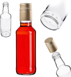 Glass Bottle 200ml Long Golden Cap 1 Pc
