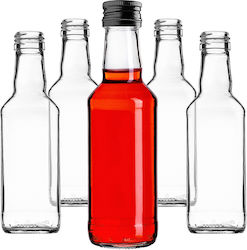 Sticlă 200ml Capac Negru 10 Bucăți
