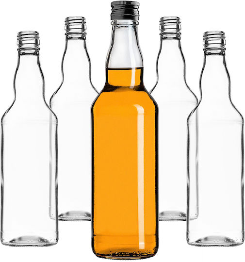 Glass Bottle 500ml Black Cap 10 Pcs