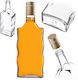 Glass 500ml Liqueur Bottle Long Golden Cap 1 Pc