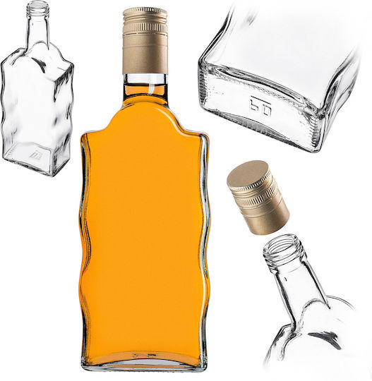 Glass 500ml Liqueur Bottle Long Golden Cap 1 Pc