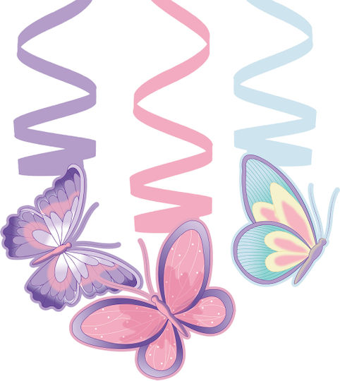 Κρεμαστά Διακοσμ Σπιράλ Πεταλούδα Butterfly Flutter 6 Τεμ