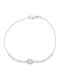 Senzio Belibasakis Women's Rosette Bracelet in 9K White Gold with Zircon