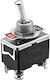 Διακόπτης Toggle On Off Αεροπορικού Τύπου 250v 15a 4 Pins Μαύρος-ασημί Dm-4905