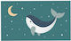 Плажна Кърпа 160x90см Whale Teal Monnëka