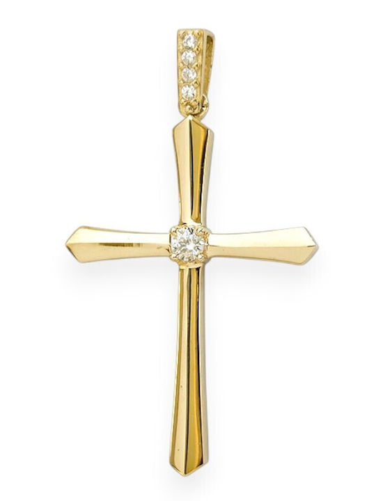 Goldjewels Women's 9K Gold Double Sided Cross Without Chain