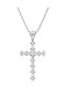 Kritsimis Women's White Gold 18K Cross with Chain