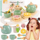 MalPlay Tea Set Toy Made of Wood for Ages 3+