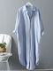 Midi Oversized Light Blue Shirt Dress Size 2XL Light Blue