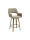 Bar Stool with Backrest Upholstered with Fabric Clipp Whitewash 2pcs