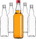 Glass Bottle 500ml Red Cap 10 Pcs