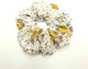 Elastic Pentru Păr Scrunchie Floral Mărime Mare Ecru