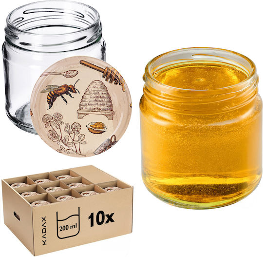 Kadax Βαζάκι Γυάλινο με Καπάκι 200ml (10τμχ)