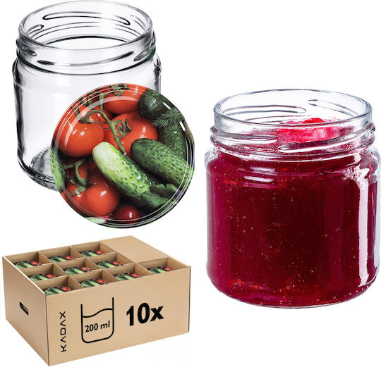 Kadax Glass Jar with Lid 200ml (10pcs)