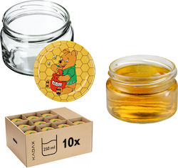 Kadax Borcan Sticlă Cu Capac 250ml (10buc)