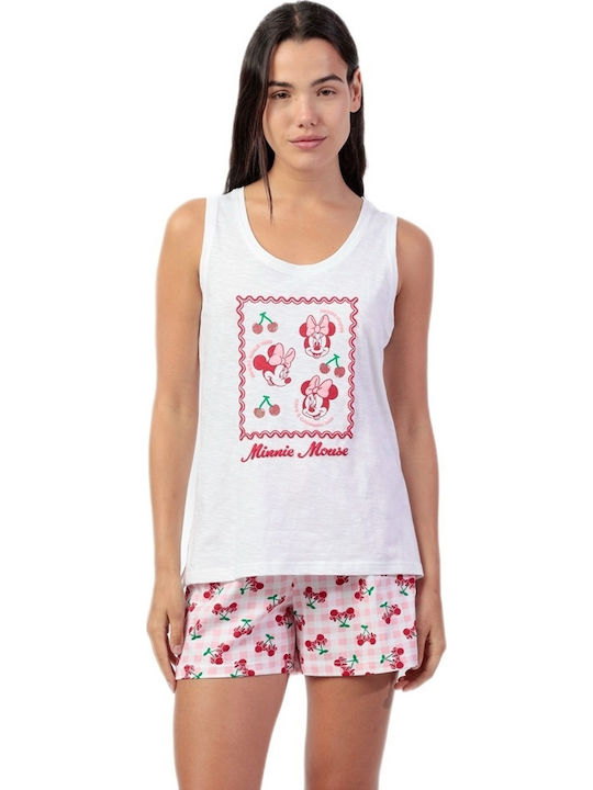 Admas Admas Sommer Damen Schlafanzug Set Weiß