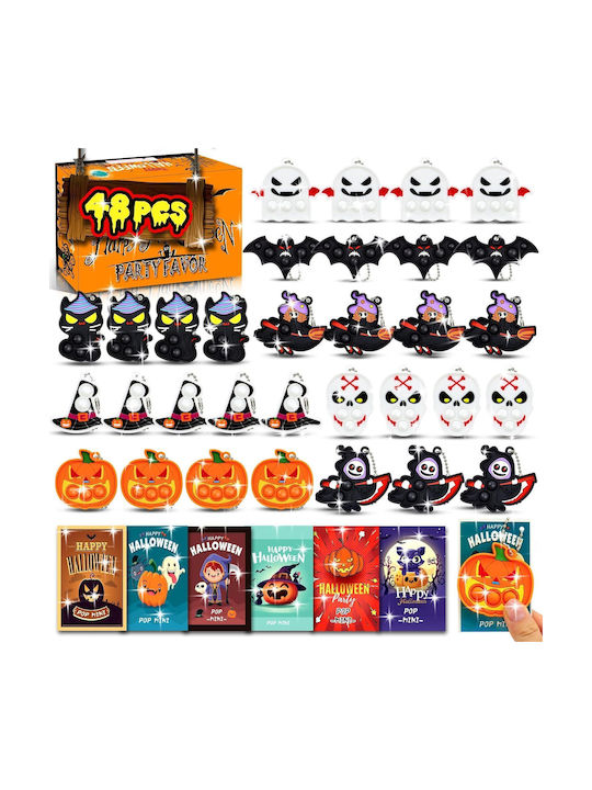 Halloween Keychain Set 46 Pieces 6 Types Pop It Keychains