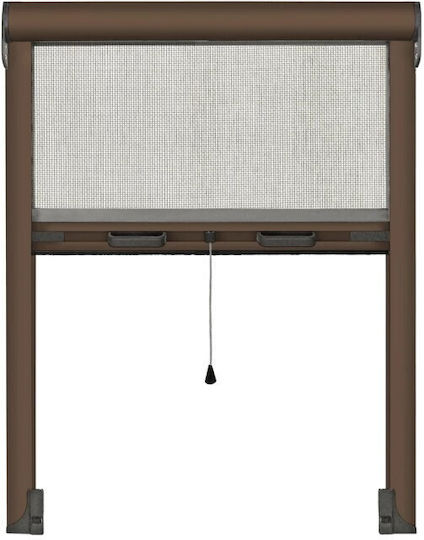 Fenster Moskitonetz Vertikale Bewegung aus Aluminium Braune mit Rahmen 150x160cm