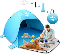 Cort De Plajă Pop Up Pentru 4 Persoane UPF 50+ Albastru Cort De Plajă Pop Up Pentru 4 Persoane UPF 50+ Albastru