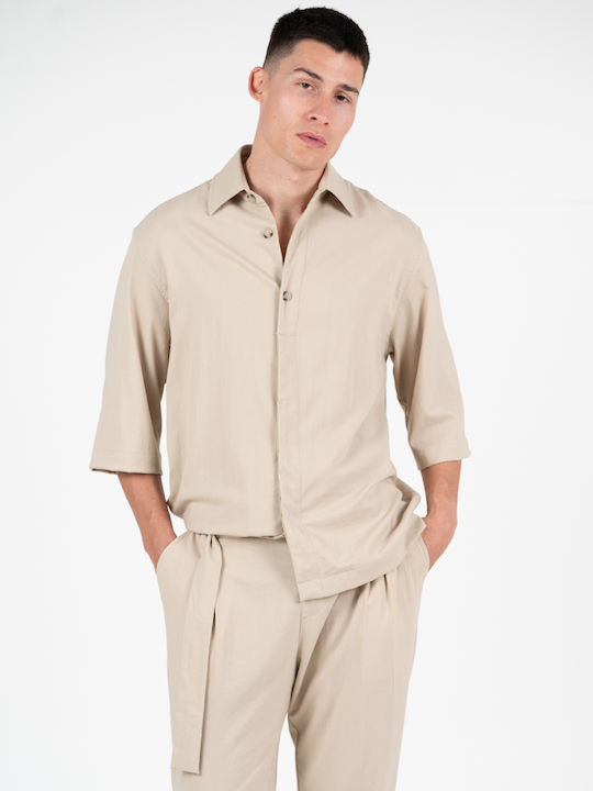 Vittorio Artist Μακρυμάνικo Overshirt Beige 300...