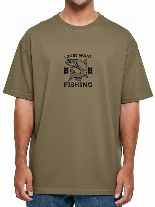 Oversized T-shirt Fishing Desire Graphic Pop Cu...