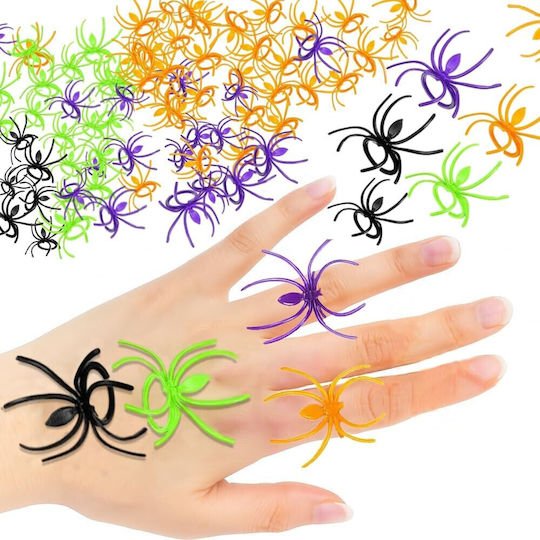 Karnevalsaccessoires Schwarze Spinne für Halloween aus Kunststoff 120 Stück