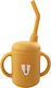 Queen Mother Baby Toddler Cup Mustard Lion, made of Silicone Yellow 120ml