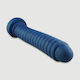 Μεγάλο Πρωκτικό Dildo Σιλικόνης Ραβδώσεις Butthole Tormentor Medium Platinum Silicone Anal Dildo 34,3 Cm Μπλε