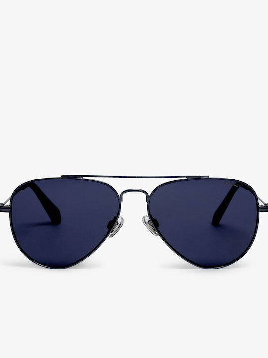Superdry Unisex Sunglasses with Gray Metallic Frame and Blue Lenses W9710052A-K5M