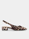 Μυτερές Γόβες με Λουράκι Animal Print Καφέ