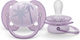 Philips Avent Ортодонтична Залъгалка Силикон с Калъф Лилава за 0-6 Месеца