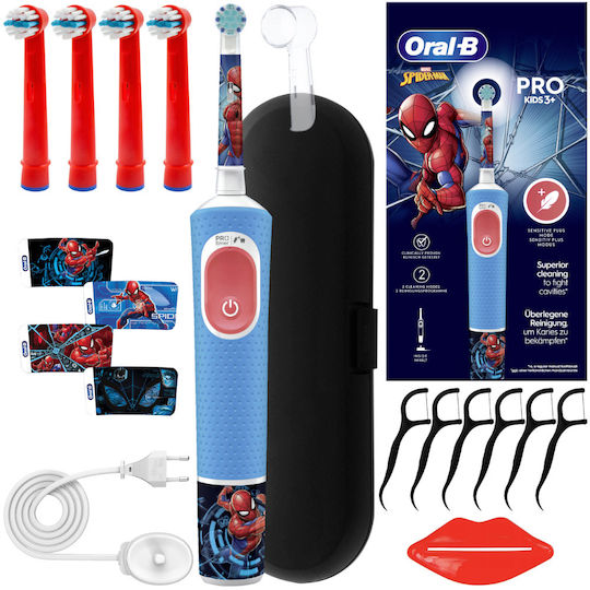 Oral-B Spiderman Kids Electric Toothbrush with Timer with Replacement Heads