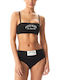 Cotton High-Waisted Women's Brief White-Black