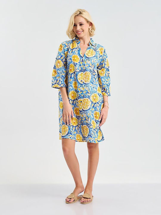 Ble Resort Collection Women's Blue Beach Caftan Ble Resort Collection Women's Blue Beach Caftan
