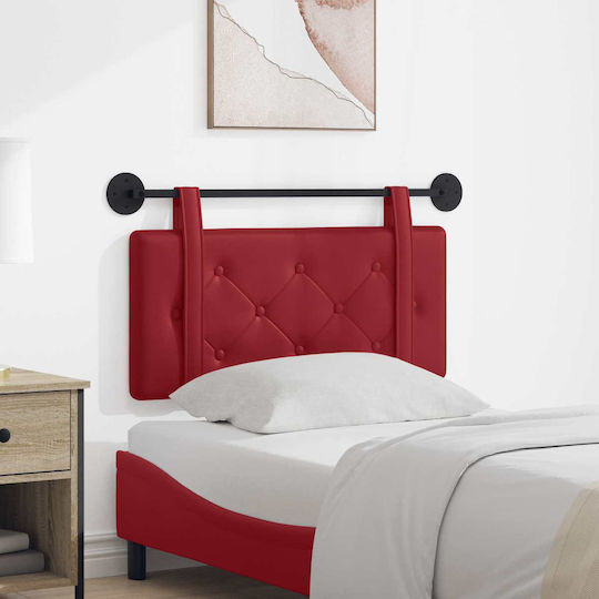 vidaXL Leather Red Bed Headboard Pillow 80x40cm